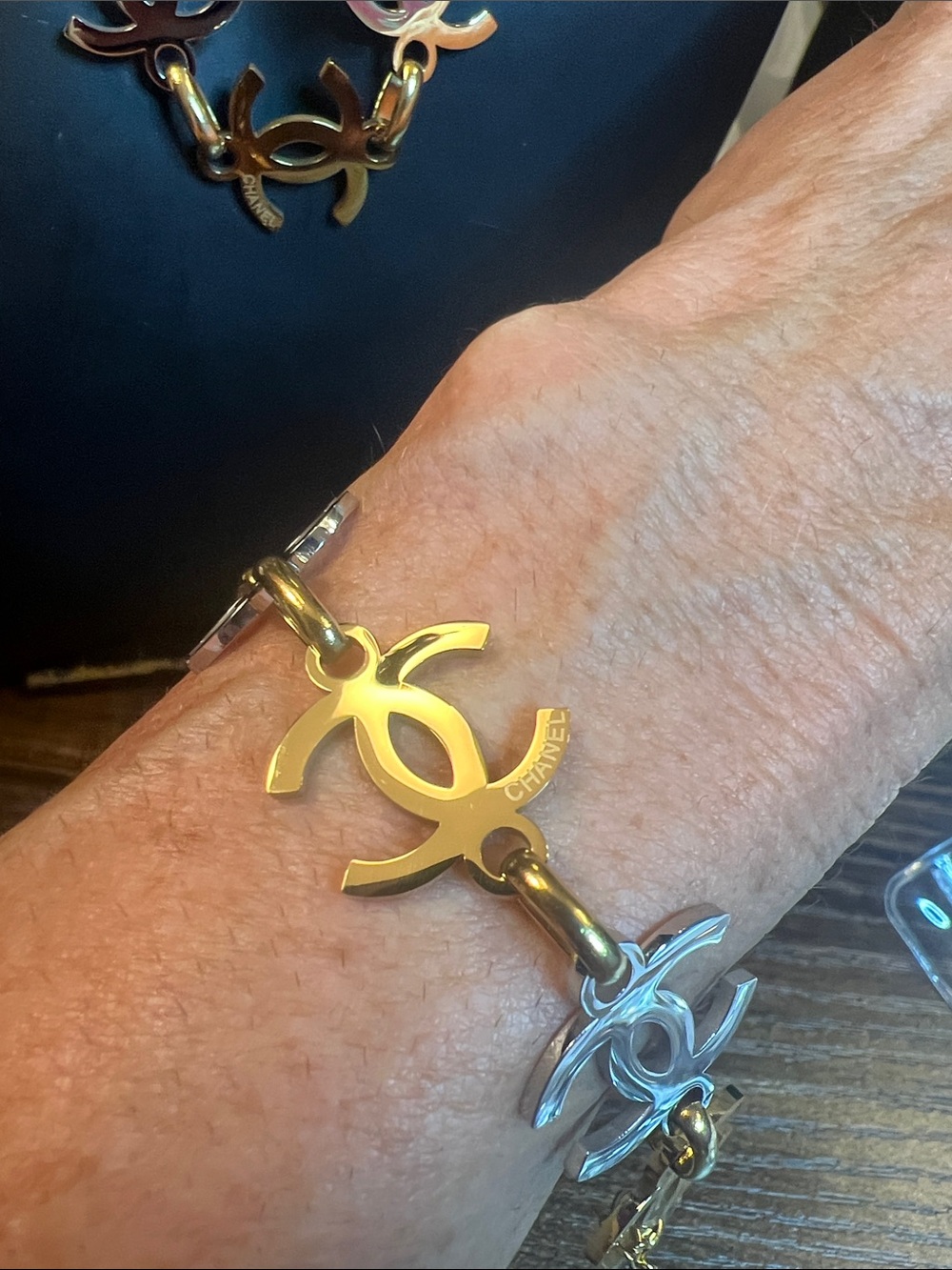 Two-Tone C Link Bracelet — Gold and Silver
